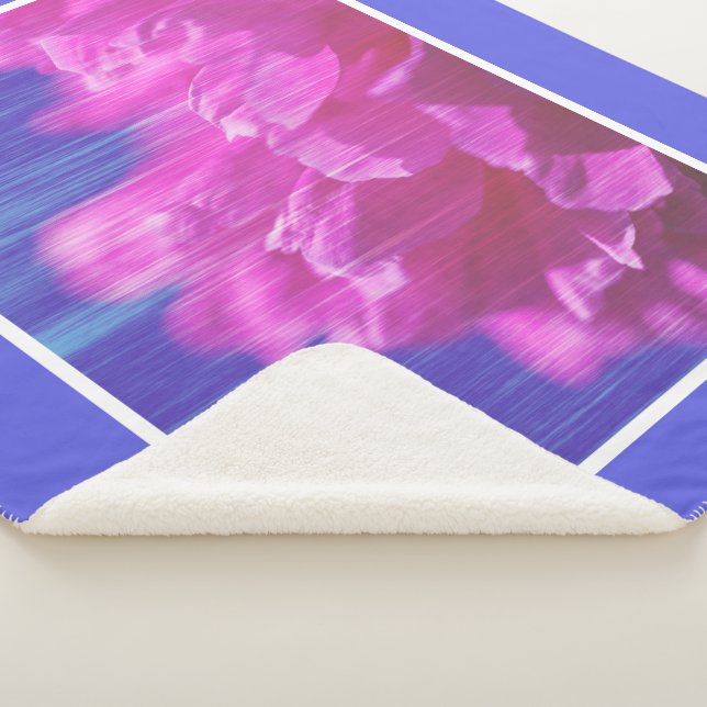 Pink Peony Pastel Blume Stilisierte Throw Blanke Sherpadecke (3/4)