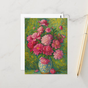 Pink Peony Postcard Postkarte