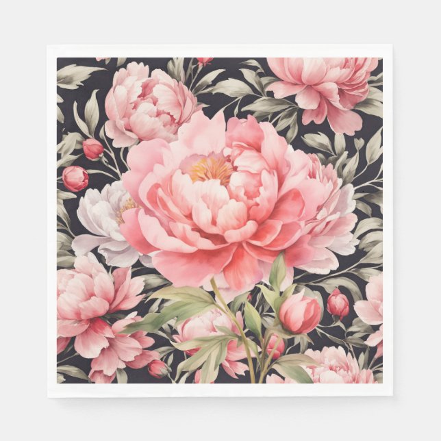 Pink Peony  Serviette (Vorderseite)