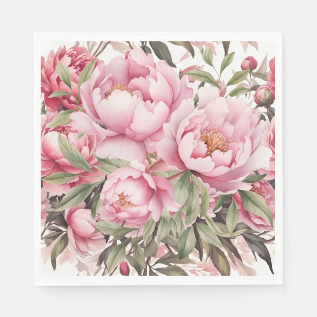 Pink Peony  Serviette (Vorderseite)