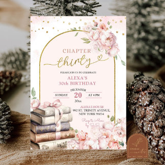 Pink Peony Storybook Frau 30. Geburtstag Einladung