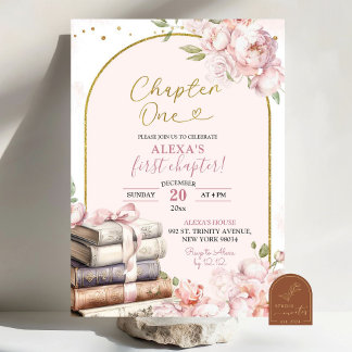 Pink Peony Storybook Kapitel 1 1. Geburtstag Einladung