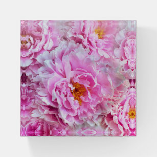 Pink Peony Summer Floral Bouquet Briefbeschwerer