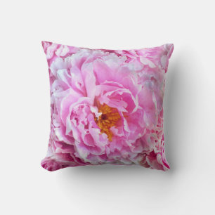 Pink Peony Summer Floral Bouquet Kissen