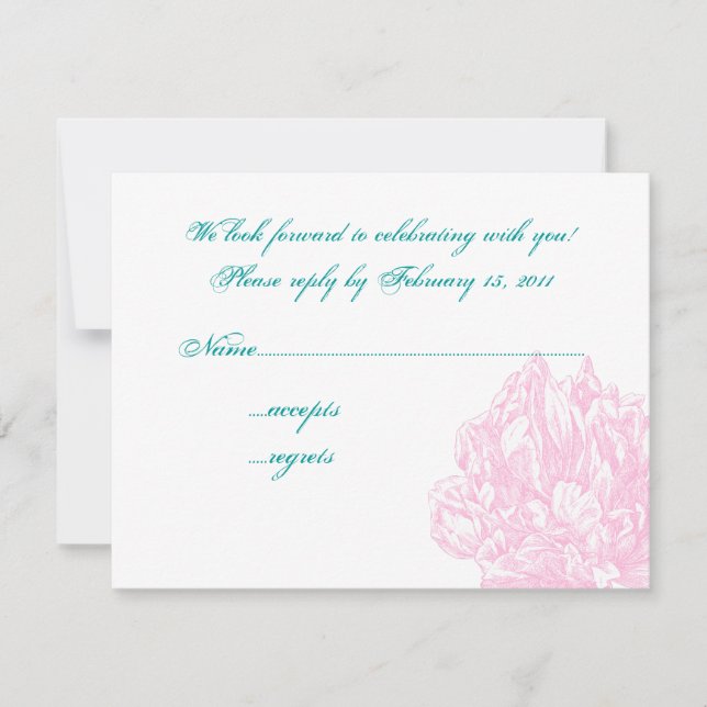 Pink Peony UAWG RSVP Karte (Vorderseite)