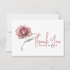 Pink peony Vielen Dank Dankeskarte