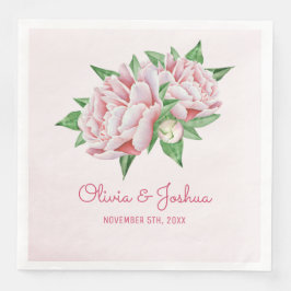 Pink Peony Watercolor Blume Wedding Serviette