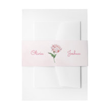 Pink Peony Wedding Einladung Belly Bands
