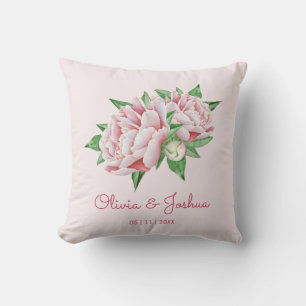 Pink Peony Wedding Kissen