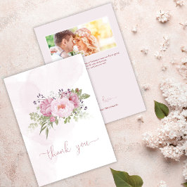 Pink Peony Wedding Thank You Cards Dankeskarte