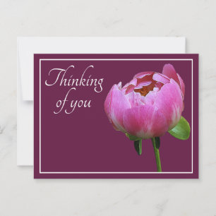 Pink Peony Wein Farbe Hintergrund Denken Sie an Si Postkarte