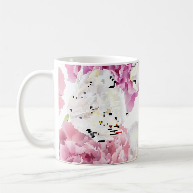 Pink Peony White Tulip Vintag Kaffeetasse (Links)