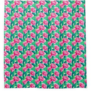 Pink Peonys Aquarelldruck Duschvorhang