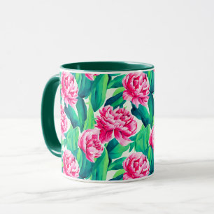 Pink Peonys Aquarelldruck Tasse