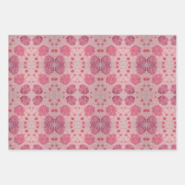 Pink Peonys Floral Wrapping Paper Geschenkpapier Set