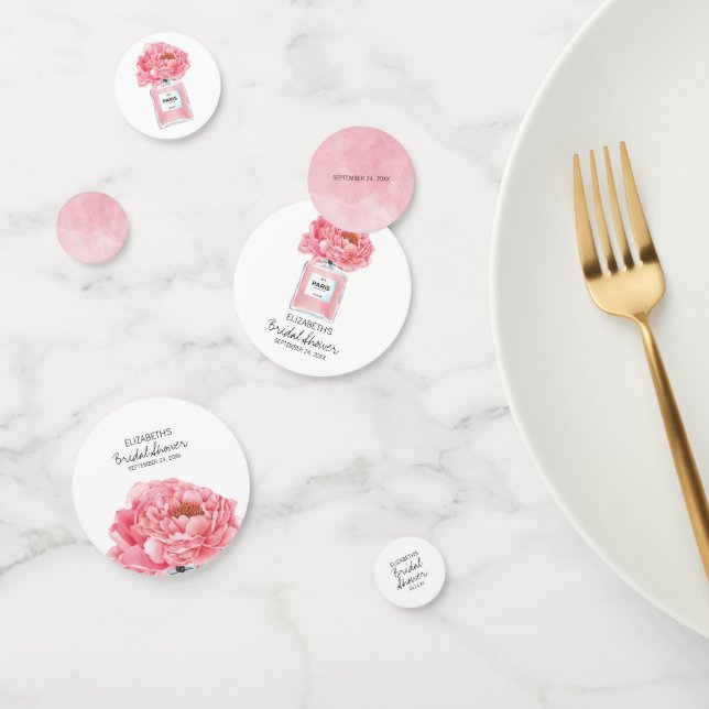 Pink Peonys und Parfüm Brautparty Konfetti (Gruppe)