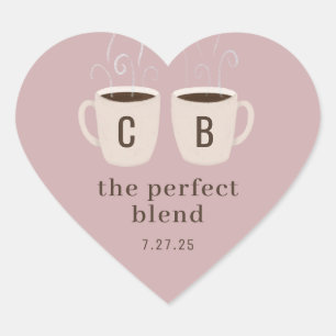 Pink Perfect Blend Couple Mugs Fvor Heart Sticker