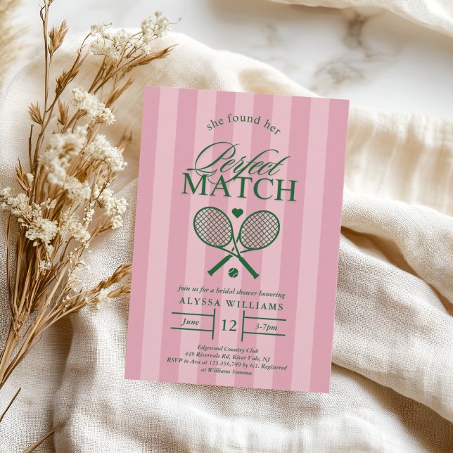 Pink Perfect Match Tennis Bridal Dusche Einladung (Von Creator hochgeladen)