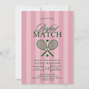 Pink Perfect Match Tennis Bridal Dusche Einladung