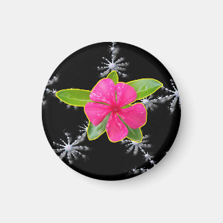 Pink Periwinkle Fraktal Splash Magnet