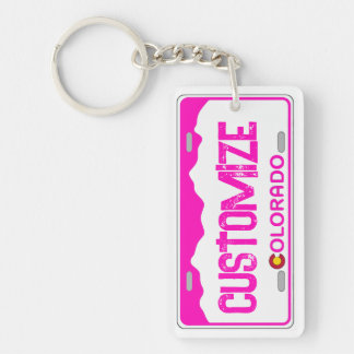 Pink personalisierbarer Colorado Nummernschild Sch Schlüsselanhänger