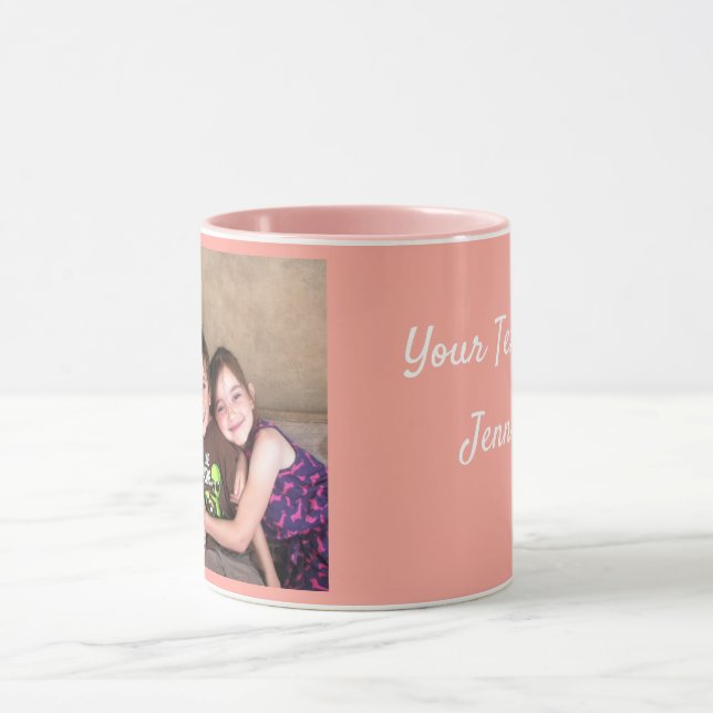 Pink personalisieren FOTO VORLAGE Geschenk Kaffee  Tasse (Zentrum)