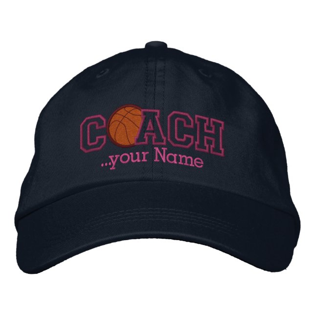 Pink Personalisiert Basketball Coach für Ihren Nam Bestickte Kappe (Vorderseite)