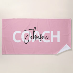 Pink Personalisiert Coach Typografie Strandtuch