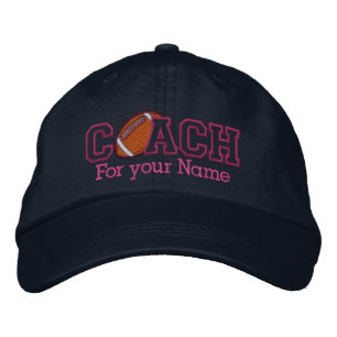 Pink Personalisiert Football Coach mit Ihrem Namen Bestickte Kappe