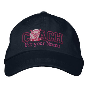 Pink Personalisiert Hockey Coach mit Ihrem Namen Bestickte Kappe