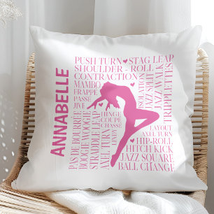 Pink Personalisiert Jazz Dance Typografy Kissen
