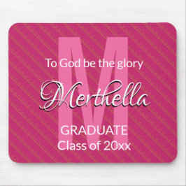 Pink Personalisiert Monogramm Name Graduate Mousepad