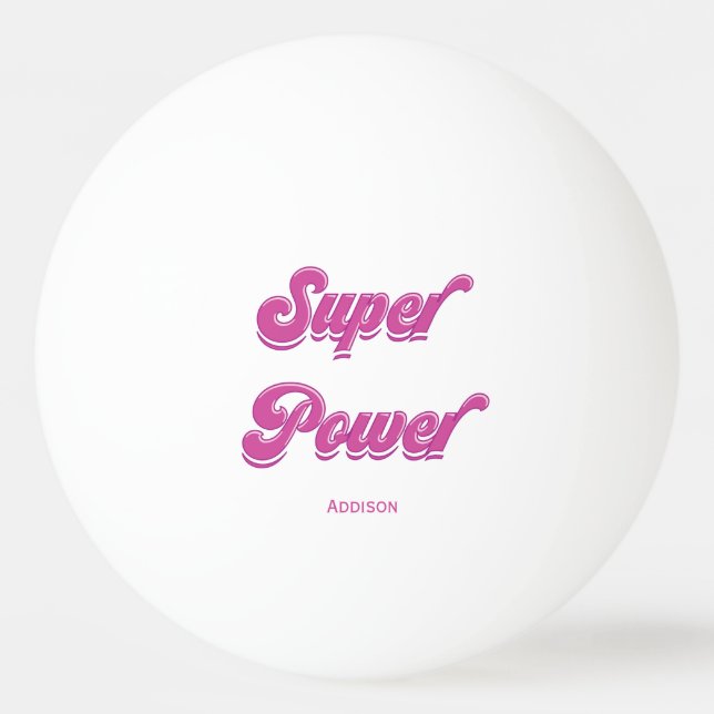 Pink Personalisiert Ping Pong Balls Super Power Tischtennisball (Vorderseite)