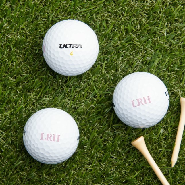 Pink Personalisiert Women's Monogram Golf Balls Golfball (Insitu Gras)