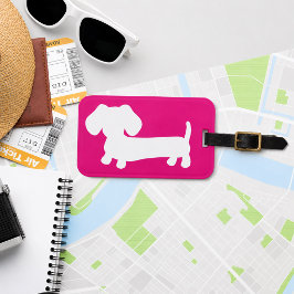 Pink Personalisierte Dackel Gepäcktasche Gepäckanhänger