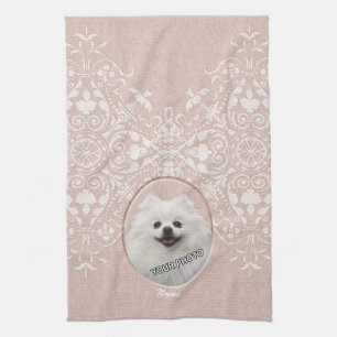 Pink Pet Gedenkstätte elegante moderne, süße Damas Geschirrtuch