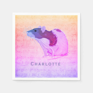 Pink Pet Rat Ihren Namen Rat hinzufügen Serviette