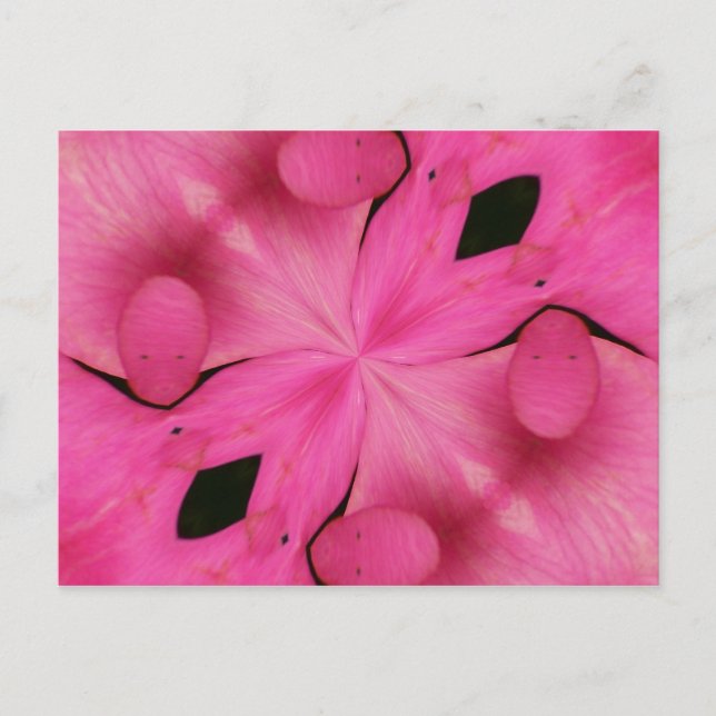 Pink Petal Abstrakt Postkarte (Vorderseite)