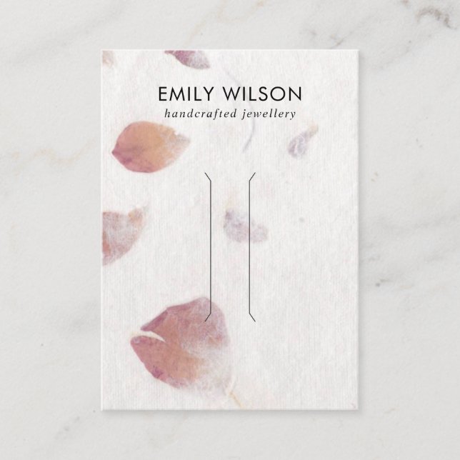 PINK PETAL HANDMADE PAPIER HAIR CLIP DISPLAY CARD VISITENKARTE (Vorderseite)