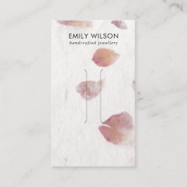 PINK PETAL HANDMADE PAPIER HAIR CLIP DISPLAY CARD VISITENKARTE