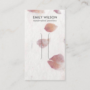 PINK PETAL HANDMADE PAPIER HAIR CLIP DISPLAY CARD VISITENKARTE
