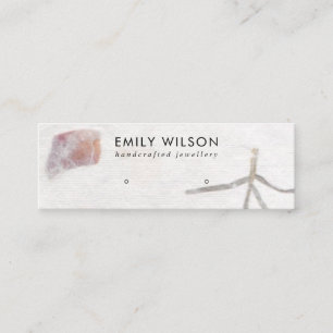 PINK PETAL HANDMADE PAPIER STUD EARRING DISPLAY MINI VISITENKARTE