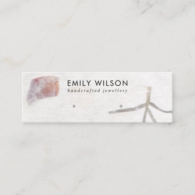 PINK PETAL HANDMADE PAPIER STUD EARRING DISPLAY MINI VISITENKARTE (Vorderseite)