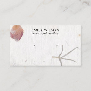 PINK PETAL HANDMADE PAPIER STUD EARRING DISPLAY VISITENKARTE