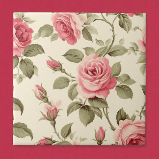 Pink Petal Peach Blossom Elegance Fliese