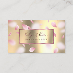 Pink Petals Imitats Gold Foil Visitenkarte
