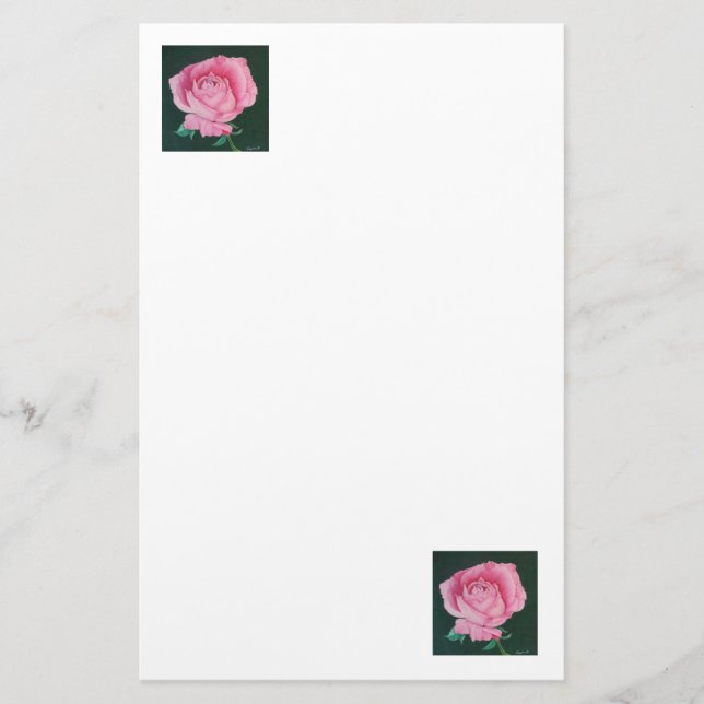Pink Petals Stationery Briefpapier (Vorderseite)