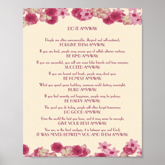 Pink Petals tun es auf jeden Fall Poster (Vorne)