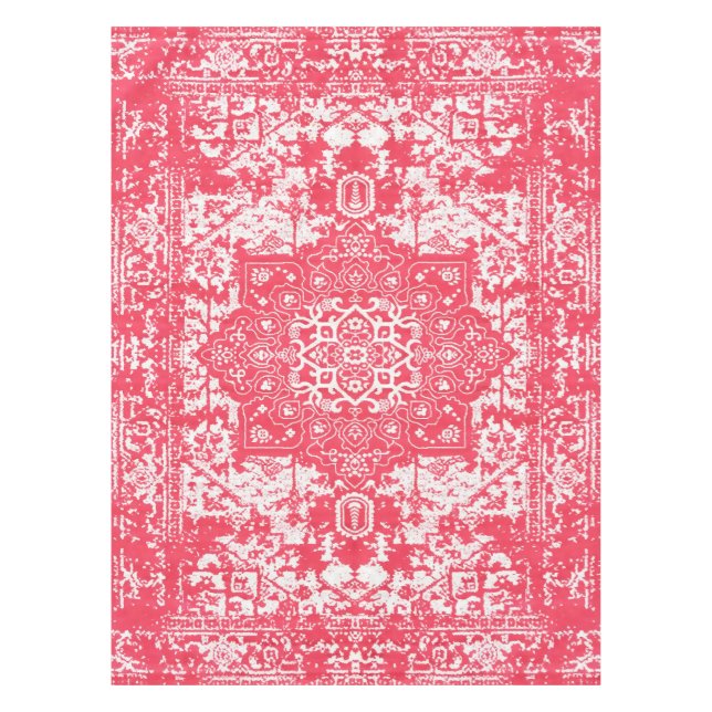 Pink Petals über Kilim Dreams Tischdecke (Vorderseite)