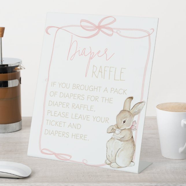 Pink Peter der Rabbit Beatrix Baby Wineller Raffel Sockelschild (In Situ)